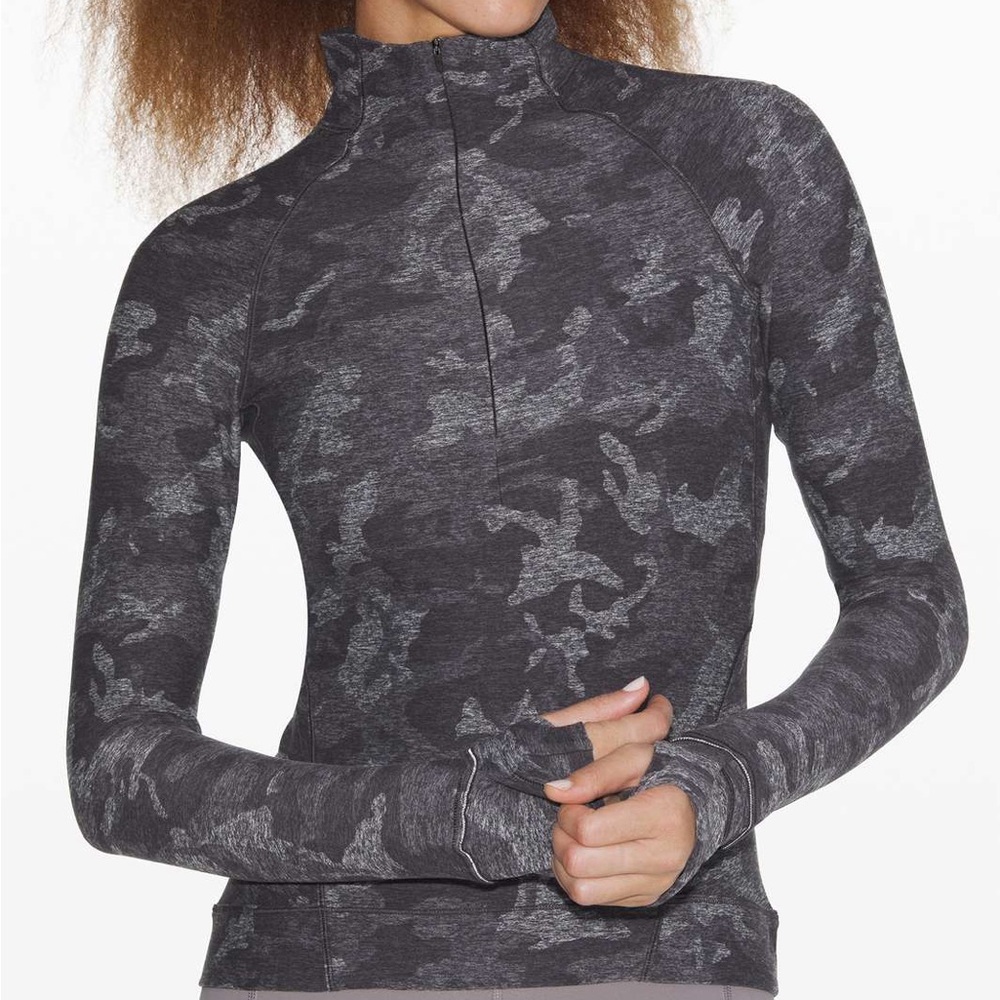 lululemon Camouflage Outrun the Elements half-zip (10) NWOT